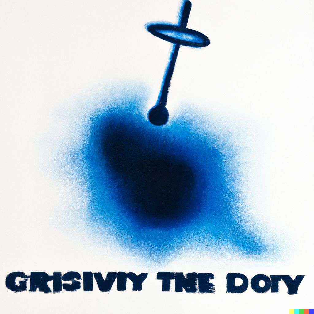 the discovery of gravity, airbrush painting, stencil art